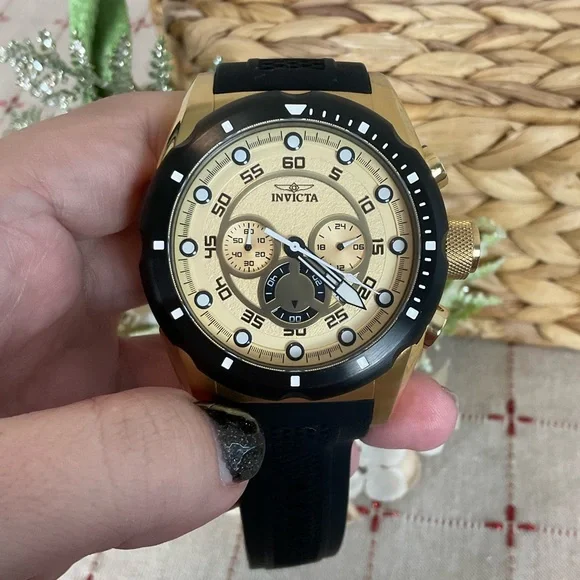 Invicta Speedway 18k Gold Plated Men’s Wristwatch Model 20306 50mm - Picture 2 of 8